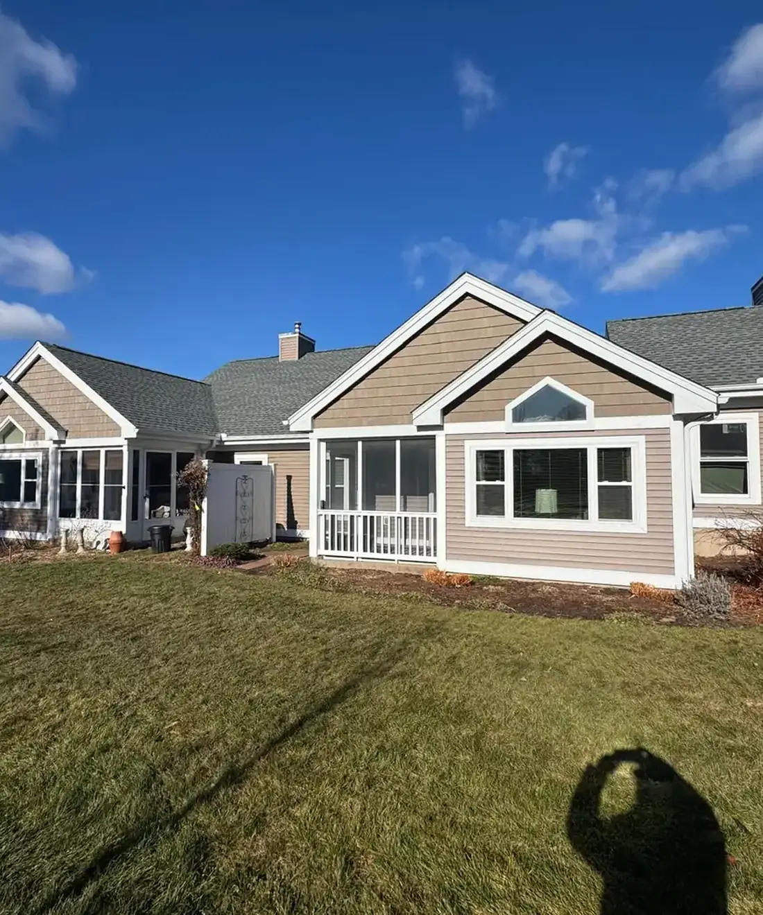 Completed exterior on a ranch style property