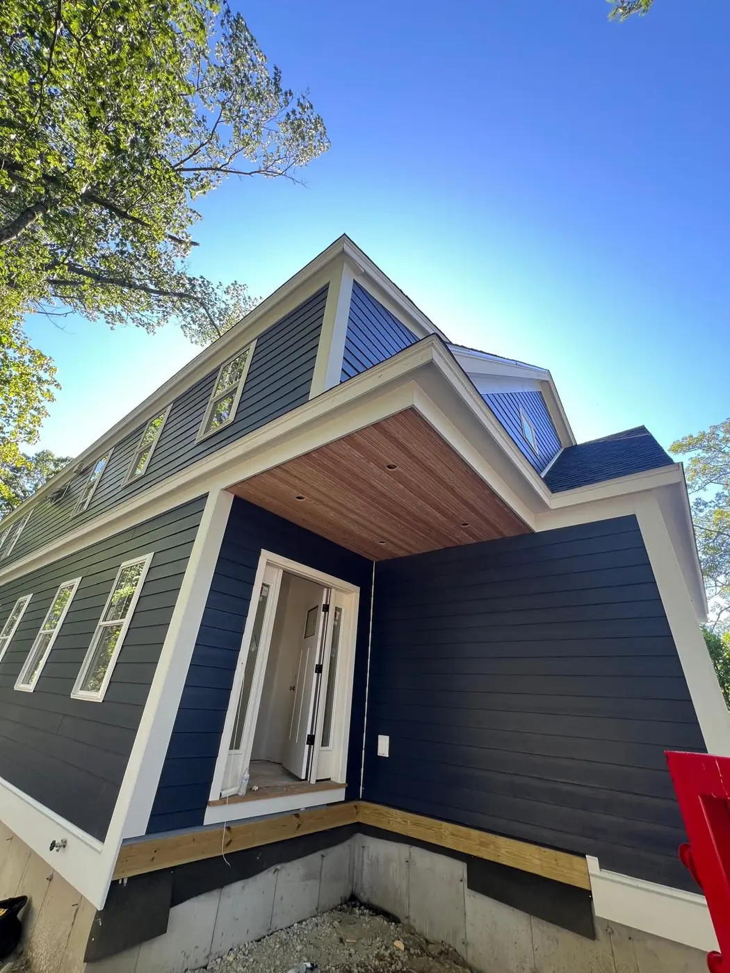 New siding on a residential exterior in Massachusetts