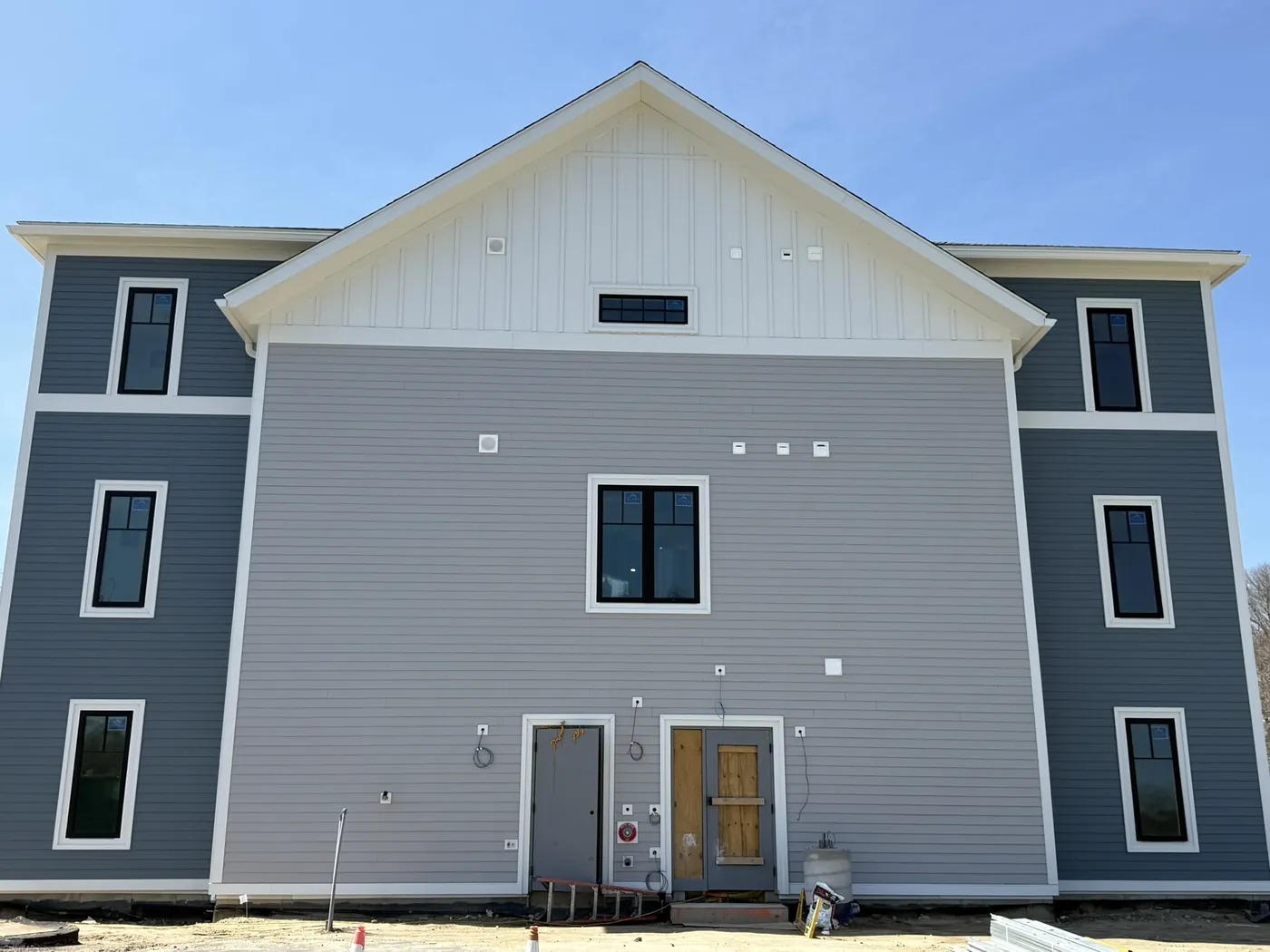 Completed siding on a residential complex
