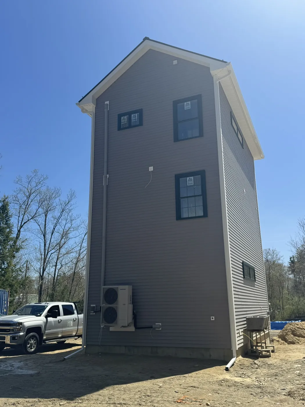 Window opening framed into new siding