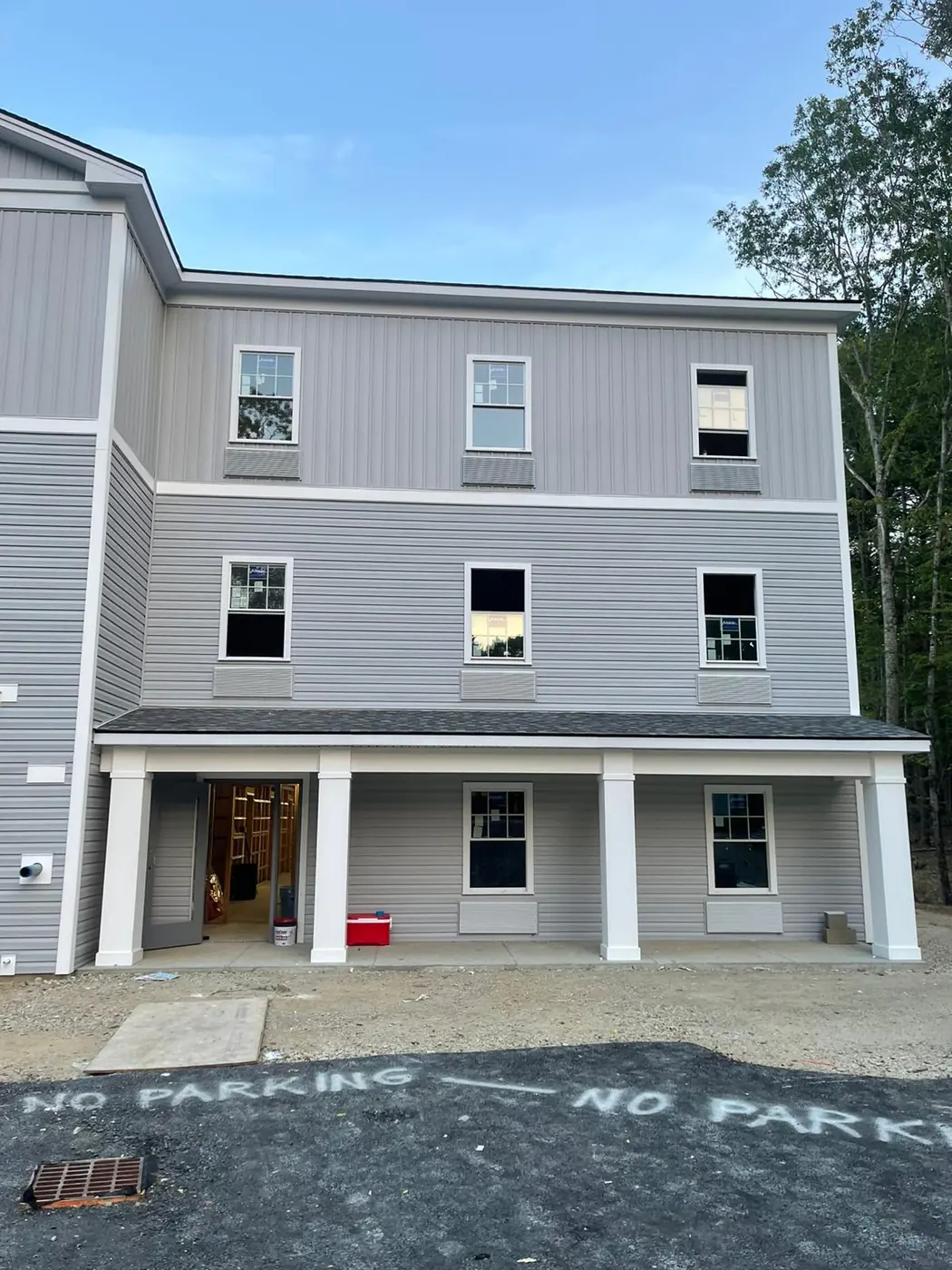 Siding installation on a residential building