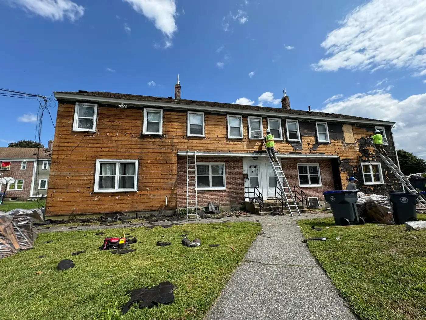 Exterior stripped back during a full renovation