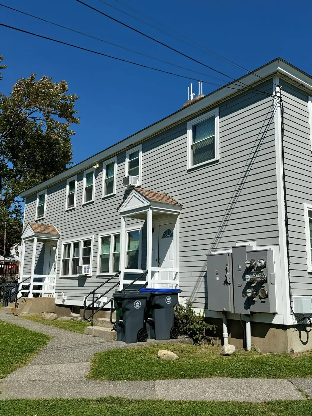 Residential exterior partway through a remodel