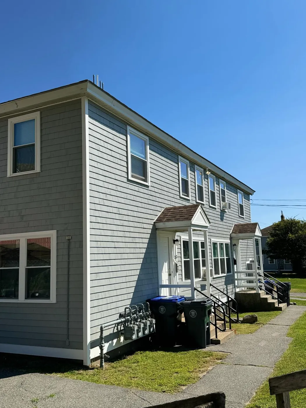 Siding and trim replacement on a residential exterior