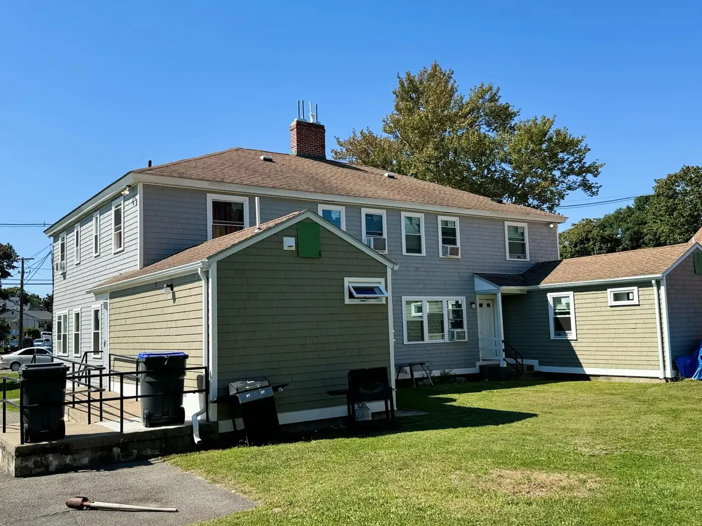 Multi unit building during exterior renovation