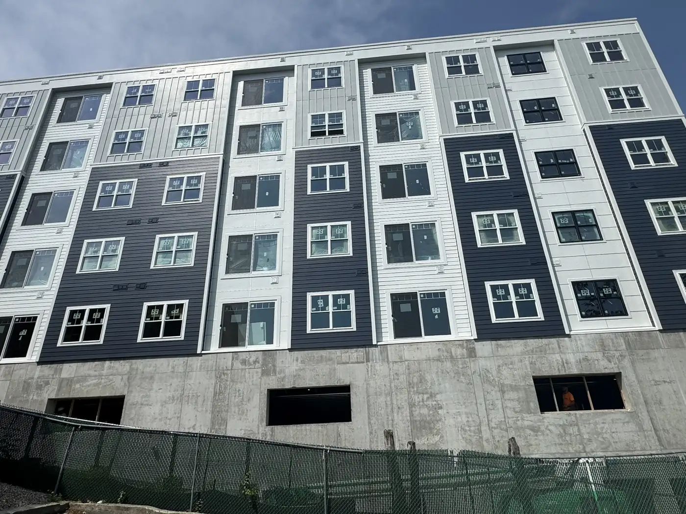 Exterior siding across a residential complex