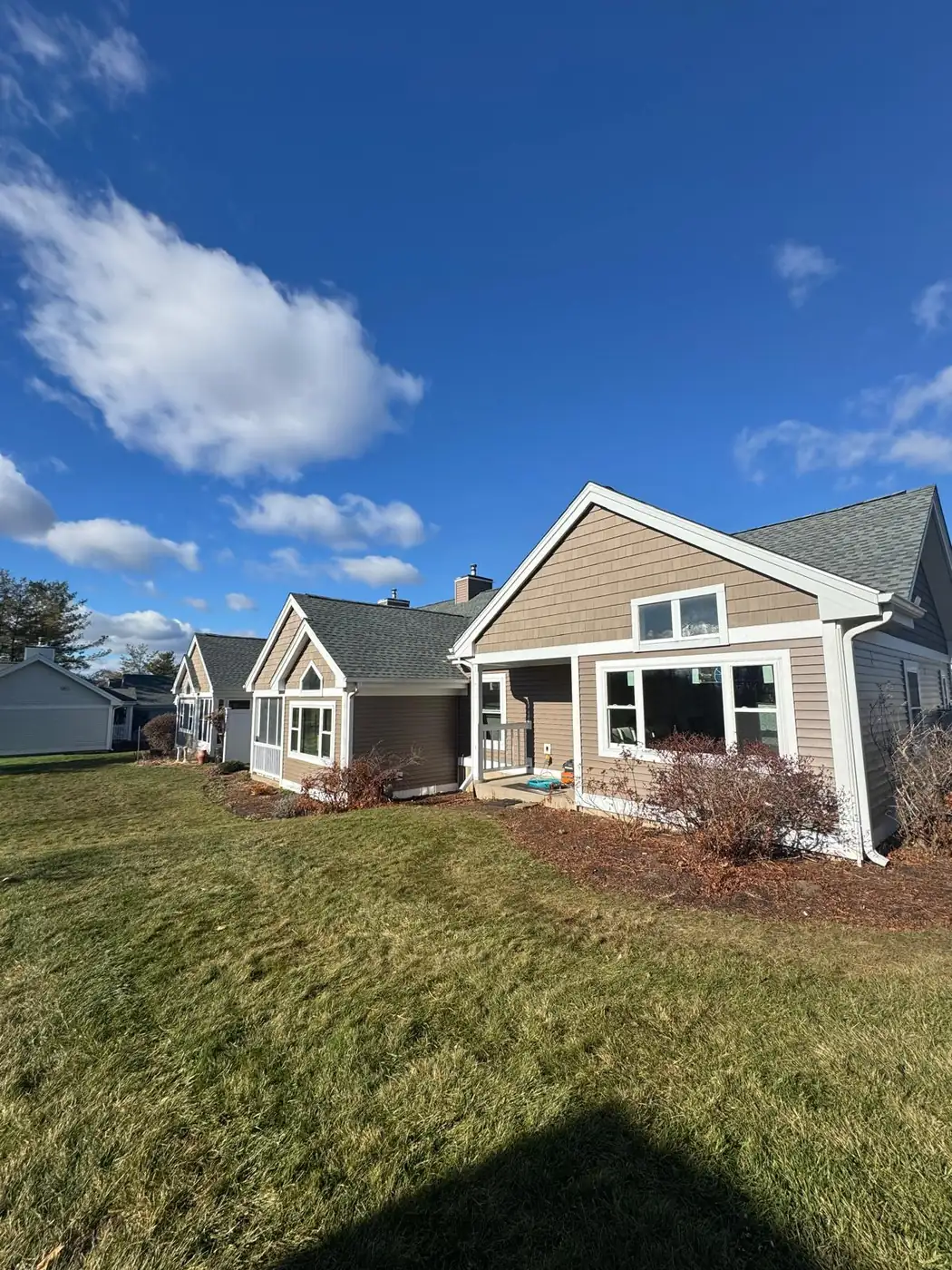 Exterior siding on a single story home