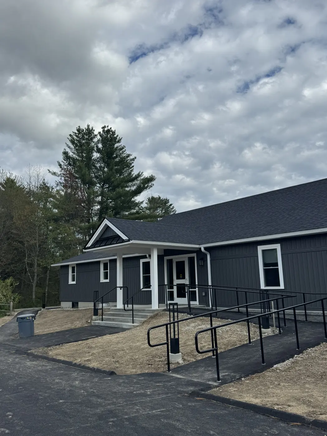 Siding and roofing on a commercial exterior